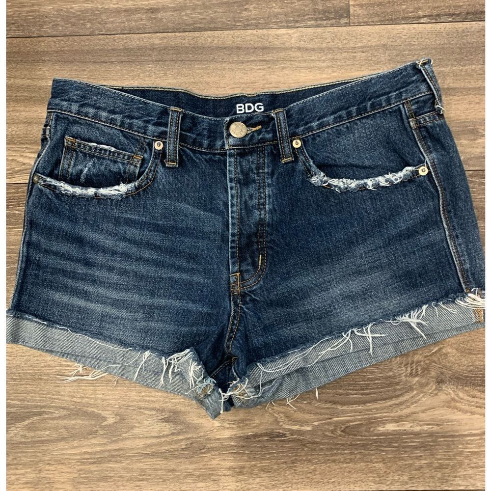 BDG Urban Outfitters Tomgirl Distressed Shorts Button Fly Size 29